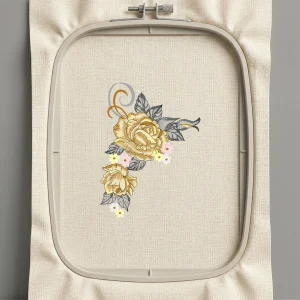 Дизайн машинной вышивки. Роза (Размер 129x173мм). Форматы: DST PES JEF VP3 EXP XXX . Стежков: 21530