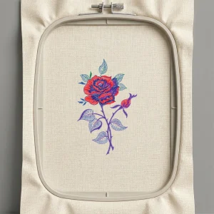 Дизайн машинной вышивки. Роза (Размер 110x177мм). Форматы: DST PES JEF VP3 EXP XXX . Стежков: 10062