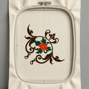 Дизайн машинной вышивки. Роза (Размер 105x106мм). Форматы: DST PES JEF VP3 EXP XXX . Стежков: 10374