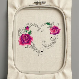 Дизайн машинной вышивки. Роза (Размер 125x104мм). Форматы: DST PES JEF VP3 EXP XXX . Стежков: 10388