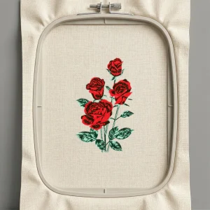 Дизайн машинной вышивки. Роза (Размер 99x159мм). Форматы: DST PES JEF VP3 EXP XXX . Стежков: 20710