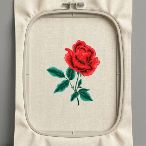 Дизайн машинной вышивки. Роза (Размер 136x166мм). Форматы: DST PES JEF VP3 EXP XXX . Стежков: 20668