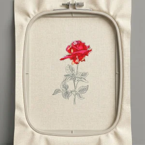 Дизайн машинной вышивки. Роза (Размер 100x160мм). Форматы: DST PES JEF VP3 EXP XXX . Стежков: 11840