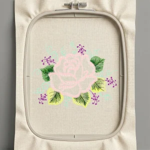 Дизайн машинной вышивки. Роза (Размер 98x77мм). Форматы: DST PES JEF VP3 EXP XXX . Стежков: 9594