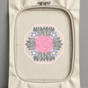 Дизайн машинной вышивки. Роза (Размер 114x113мм). Форматы: DST PES JEF VP3 EXP XXX . Стежков: 25491