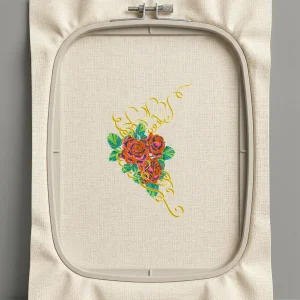 Дизайн машинной вышивки. Роза (Размер 100x159мм). Форматы: DST PES JEF VP3 EXP XXX . Стежков: 20498