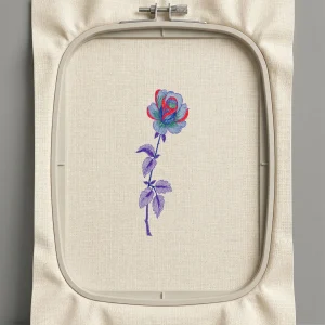 Дизайн машинной вышивки. Роза (Размер 74x205мм). Форматы: DST PES JEF VP3 EXP XXX . Стежков: 7376