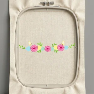 Дизайн машинной вышивки. Роза (Размер 130x29мм). Форматы: DST PES JEF VP3 EXP XXX . Стежков: 6045