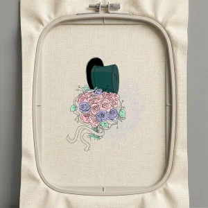 Дизайн машинной вышивки. Роза (Размер 127x145мм). Форматы: DST PES JEF VP3 EXP XXX . Стежков: 24307