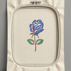 Дизайн машинной вышивки. Роза (Размер 48x89мм). Форматы: DST PES JEF VP3 EXP XXX . Стежков: 2821