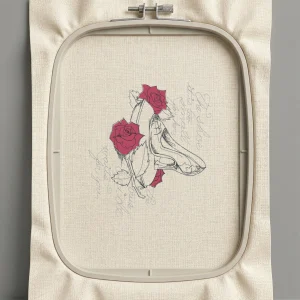 Дизайн машинной вышивки. Роза (Размер 149x164мм). Форматы: DST PES JEF VP3 EXP XXX . Стежков: 13410