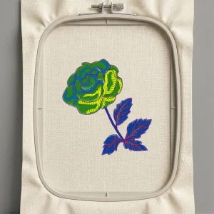 Дизайн машинной вышивки. Роза (Размер 76x82мм). Форматы: DST PES JEF VP3 EXP XXX . Стежков: 10224