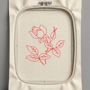 Дизайн машинной вышивки. Роза (Размер 43x45мм). Форматы: DST PES JEF VP3 EXP XXX . Стежков: 1210