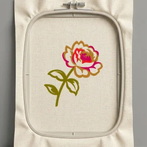 Дизайн машинной вышивки. Роза (Размер 120x135мм). Форматы: DST PES JEF VP3 EXP XXX . Стежков: 12394