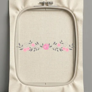 Дизайн машинной вышивки. Роза (Размер 176x38мм). Форматы: DST PES JEF VP3 EXP XXX . Стежков: 6808