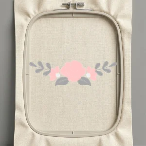 Дизайн машинной вышивки. Роза (Размер 70x21мм). Форматы: DST PES JEF VP3 EXP XXX . Стежков: 1932