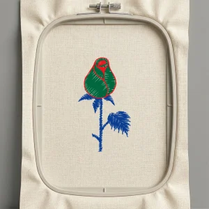 Дизайн машинной вышивки. Роза (Размер 22x40мм). Форматы: DST PES JEF VP3 EXP XXX . Стежков: 918