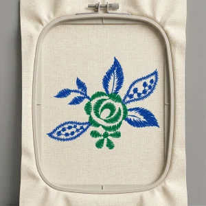 Дизайн машинной вышивки. Роза (Размер 49x40мм). Форматы: DST PES JEF VP3 EXP XXX . Стежков: 1425