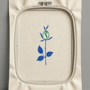 Дизайн машинной вышивки. Роза (Размер 62x145мм). Форматы: DST PES JEF VP3 EXP XXX . Стежков: 3351