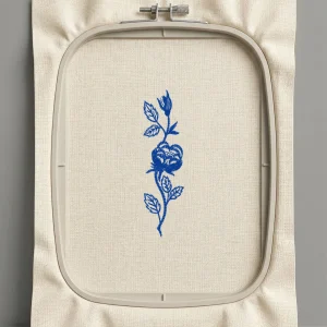 Дизайн машинной вышивки. Роза (Размер 39x140мм). Форматы: DST PES JEF VP3 EXP XXX . Стежков: 6522