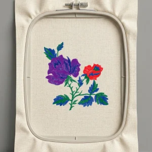 Дизайн машинной вышивки. Роза (Размер 140x147мм). Форматы: DST PES JEF VP3 EXP XXX . Стежков: 24134