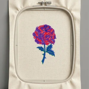 Дизайн машинной вышивки. Роза (Размер 32x54мм). Форматы: DST PES JEF VP3 EXP XXX . Стежков: 2534