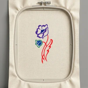 Дизайн машинной вышивки. Роза (Размер 46x104мм). Форматы: DST PES JEF VP3 EXP XXX . Стежков: 3334