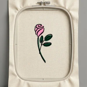 Дизайн машинной вышивки. Роза (Размер 30x65мм). Форматы: DST PES JEF VP3 EXP XXX . Стежков: 2053