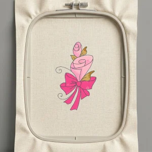 Дизайн машинной вышивки. Роза (Размер 41x70мм). Форматы: DST PES JEF VP3 EXP XXX . Стежков: 5082