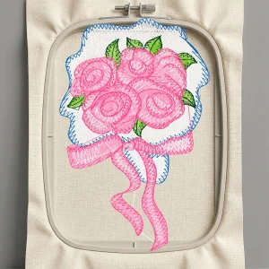 Дизайн машинной вышивки. Роза (Размер 51x79мм). Форматы: DST PES JEF VP3 EXP XXX . Стежков: 9828