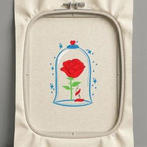 Дизайн машинной вышивки. Роза (Размер 93x129мм). Форматы: DST PES JEF VP3 EXP XXX . Стежков: 9254