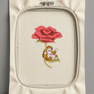 Дизайн машинной вышивки. Роза (Размер 125x173мм). Форматы: DST PES JEF VP3 EXP XXX . Стежков: 23344