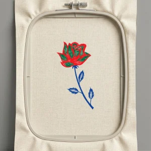 Дизайн машинной вышивки. Роза (Размер 60x109мм). Форматы: DST PES JEF VP3 EXP XXX . Стежков: 7258