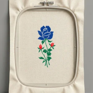 Дизайн машинной вышивки. Роза (Размер 43x99мм). Форматы: DST PES JEF VP3 EXP XXX . Стежков: 4664