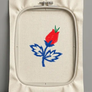 Дизайн машинной вышивки. Роза (Размер 24x30мм). Форматы: DST PES JEF VP3 EXP XXX . Стежков: 729