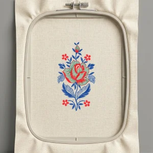 Дизайн машинной вышивки. Роза (Размер 59x108мм). Форматы: DST PES JEF VP3 EXP XXX . Стежков: 4281