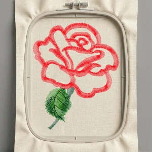 Дизайн машинной вышивки. Роза (Размер 69x86мм). Форматы: DST PES JEF VP3 EXP XXX . Стежков: 4372