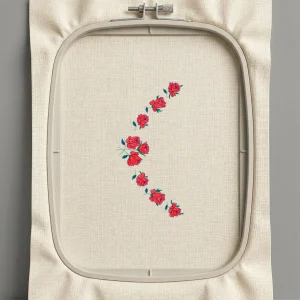 Дизайн машинной вышивки. Роза (Размер 102x203мм). Форматы: DST PES JEF VP3 EXP XXX . Стежков: 8432