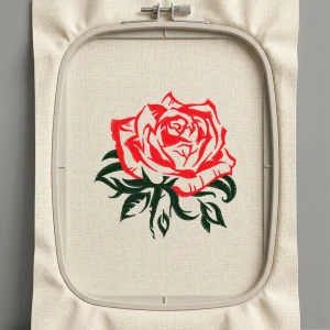 Дизайн машинной вышивки. Роза (Размер 101x105мм). Форматы: DST PES JEF VP3 EXP XXX . Стежков: 12285