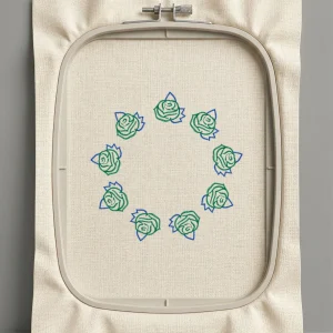 Дизайн машинной вышивки. Роза (Размер 153x150мм). Форматы: DST PES JEF VP3 EXP XXX . Стежков: 9209