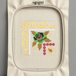 Дизайн машинной вышивки. Роза (Размер 122x122мм). Форматы: DST PES JEF VP3 EXP XXX . Стежков: 19700