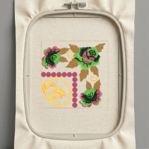 Дизайн машинной вышивки. Роза (Размер 122x122мм). Форматы: DST PES JEF VP3 EXP XXX . Стежков: 24678