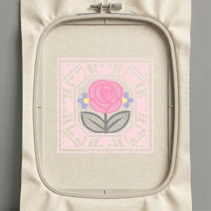 Дизайн машинной вышивки. Роза (Размер 105x103мм). Форматы: DST PES JEF VP3 EXP XXX . Стежков: 26956