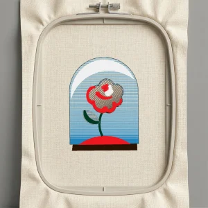 Дизайн машинной вышивки. Роза (Размер 59x80мм). Форматы: DST PES JEF VP3 EXP XXX . Стежков: 5593