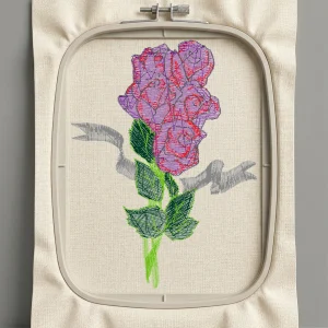 Дизайн машинной вышивки. Роза (Размер 65x87мм). Форматы: DST PES JEF VP3 EXP XXX . Стежков: 6078