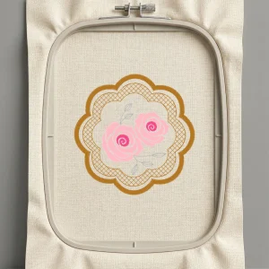 Дизайн машинной вышивки. Роза (Размер 84x85мм). Форматы: DST PES JEF VP3 EXP XXX . Стежков: 6831