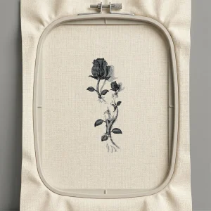 Дизайн машинной вышивки. Роза (Размер 86x217мм). Форматы: DST PES JEF VP3 EXP XXX . Стежков: 12781