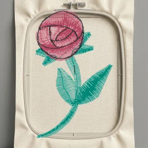 Дизайн машинной вышивки. Роза (Размер 25x41мм). Форматы: DST PES JEF VP3 EXP XXX . Стежков: 1134