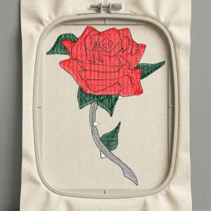 Дизайн машинной вышивки. Роза (Размер 56x76мм). Форматы: DST PES JEF VP3 EXP XXX . Стежков: 5421