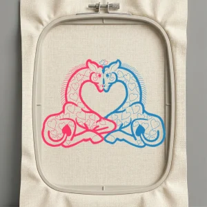 Дизайн машинной вышивки. Любовь (Размер 127x91мм). Форматы: DST PES JEF VP3 EXP XXX . Стежков: 9392